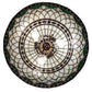 Meyda Lighting Tiffany Roman 24" 3-Light Mahogany Bronze Pendant Light With Green & Beige Stained Shade Glass