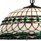 Meyda Lighting Tiffany Roman 24" 3-Light Mahogany Bronze Pendant Light With Green & Beige Stained Shade Glass