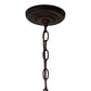 Meyda Lighting Tiffany Roman 24" 3-Light Mahogany Bronze Pendant Light With Green & Beige Stained Shade Glass