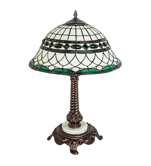Meyda Lighting Tiffany Roman 253640 23" Mahogany Bronze Table Lamp With Multi-Colored Shade Glass
