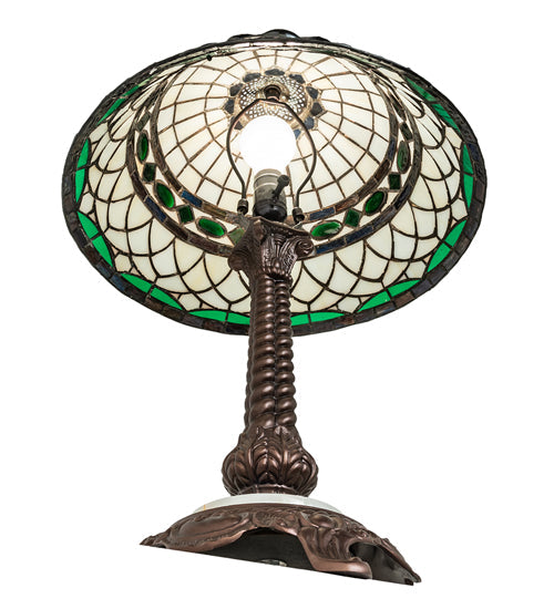 Meyda Lighting Tiffany Roman 253640 23" Mahogany Bronze Table Lamp With Multi-Colored Shade Glass