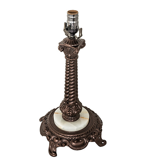Meyda Lighting Tiffany Roman 253640 23" Mahogany Bronze Table Lamp With Multi-Colored Shade Glass