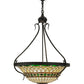 Meyda Lighting Tiffany Roman 27" 4-Light Costello Black Inverted Pendant Light With Multi-Colored Granite Shade Glass