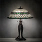Meyda Lighting Tiffany Roman 30" 3-Light Mahogany Bronze Table Lamp With Multi-Colored Shade Glass