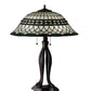 Meyda Lighting Tiffany Roman 30" 3-Light Mahogany Bronze Table Lamp With Multi-Colored Shade Glass