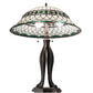 Meyda Lighting Tiffany Roman 30" 3-Light Mahogany Bronze Table Lamp With Multi-Colored Shade Glass