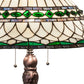 Meyda Lighting Tiffany Roman 31" 3-Light Mahogany Bronze Table Lamp With Green & Beige Stained Shade Glass