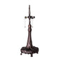 Meyda Lighting Tiffany Roman 31" 3-Light Mahogany Bronze Table Lamp With Green & Beige Stained Shade Glass