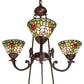 Meyda Lighting Tiffany Roman 32" 9-Light Mahogany Bronze Chandelier With Multi-Colored Tiffany Roman Shade Glass
