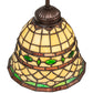 Meyda Lighting Tiffany Roman 37" 2-Light Mahogany Bronze Island Pendant Light With Multi-Colored Shade Glass
