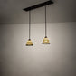 Meyda Lighting Tiffany Roman 37" 2-Light Mahogany Bronze Island Pendant Light With Multi-Colored Shade Glass