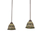 Meyda Lighting Tiffany Roman 37" 2-Light Mahogany Bronze Island Pendant Light With Multi-Colored Shade Glass