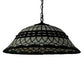 Meyda Lighting Tiffany Roman 37303 24" 3-Light Mahogany Bronze Pendant Light With Green & Beige Stained Shade Glass