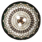 Meyda Lighting Tiffany Roman 37303 24" 3-Light Mahogany Bronze Pendant Light With Green & Beige Stained Shade Glass