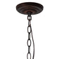 Meyda Lighting Tiffany Roman 37303 24" 3-Light Mahogany Bronze Pendant Light With Green & Beige Stained Shade Glass