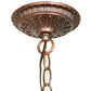 Meyda Lighting Tiffany Roman 45" 3-Light Mahogany Bronze Pendant Light With Multi-Colored Shade Glass
