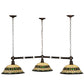 Meyda Lighting Tiffany Roman 45" 3-Light Mahogany Bronze Pendant Light With Multi-Colored Shade Glass