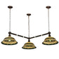 Meyda Lighting Tiffany Roman 45" 3-Light Mahogany Bronze Pendant Light With Multi-Colored Shade Glass