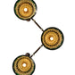 Meyda Lighting Tiffany Roman 45" 3-Light Mahogany Bronze Pendant Light With Multi-Colored Shade Glass