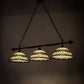 Meyda Lighting Tiffany Roman 52" 3-Light Mahogany Bronze Island Pendant Light With Multi-Colored Shade Glass