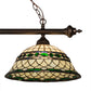Meyda Lighting Tiffany Roman 52" 3-Light Mahogany Bronze Island Pendant Light With Multi-Colored Shade Glass