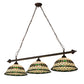 Meyda Lighting Tiffany Roman 52" 3-Light Mahogany Bronze Island Pendant Light With Multi-Colored Shade Glass