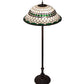 Meyda Lighting Tiffany Roman 62" 3-Light Mahogany Bronze Floor Lamp With Green & Beige Stained Shade Glass