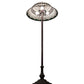 Meyda Lighting Tiffany Roman 62" 3-Light Mahogany Bronze Floor Lamp With Green & Beige Stained Shade Glass