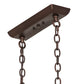 Meyda Lighting Tiffany Roman 67" 3-Light Mahogany Bronze Georgia Scroll Island Pendant Light With Multi-Colored Stained Shade Glass