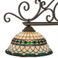 Meyda Lighting Tiffany Roman 68" 3-Light Matte Copper Vein Georgia Scroll Island Pendant Light With Multi-Colored Shade Glass