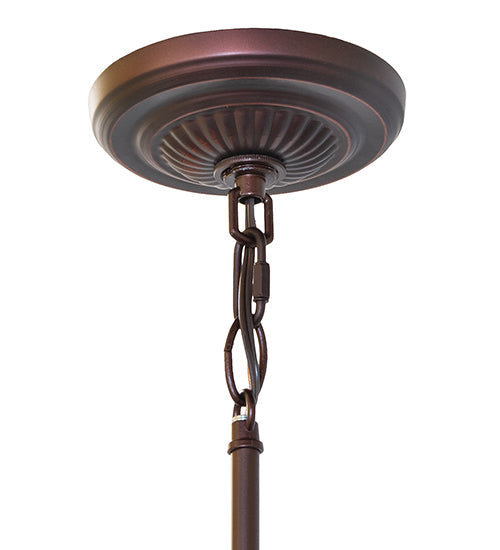 Meyda Lighting Tiffany Roman 8" Mahogany Bronze Mini Pendant Light With Multi-Colored Stained Shade Glass