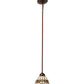 Meyda Lighting Tiffany Roman 8" Mahogany Bronze Mini Pendant Light With Multi-Colored Stained Shade Glass