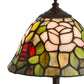Meyda Lighting Tiffany Rosebush 12" Mahogany Bronze Mini Table Lamp With Multi-Colored Stained Shade Glass