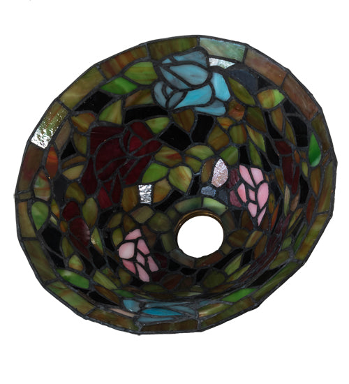 Meyda Lighting Tiffany Rosebush 12" Multi-Colored Shade Glass