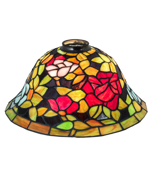 Meyda Lighting Tiffany Rosebush 12" Multi-Colored Shade Glass