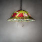 Meyda Lighting Tiffany Rosebush 20" 3-Light Mahogany Bronze Pendant Light With Multi-Colored Shade Glass