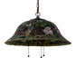 Meyda Lighting Tiffany Rosebush 20" 3-Light Mahogany Bronze Pendant Light With Multi-Colored Shade Glass