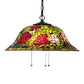 Meyda Lighting Tiffany Rosebush 20" 3-Light Mahogany Bronze Pendant Light With Multi-Colored Shade Glass