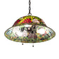 Meyda Lighting Tiffany Rosebush 20" 3-Light Mahogany Bronze Pendant Light With Multi-Colored Shade Glass