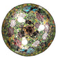 Meyda Lighting Tiffany Rosebush 20" 3-Light Mahogany Bronze Pendant Light With Multi-Colored Shade Glass