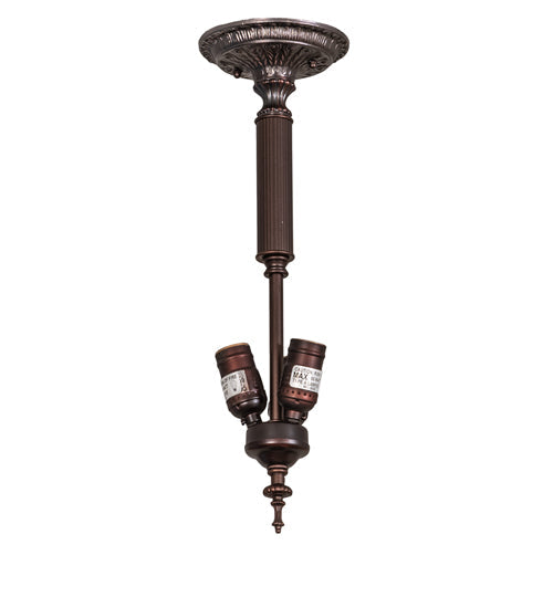 Meyda Lighting Tiffany Rosebush 20" 3-Light Mahogany Bronze Semi-flush Mount Light With Multi-Colored Stained Shade Glass
