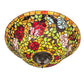 Meyda Lighting Tiffany Rosebush 20" 3-Light Mahogany Bronze Semi-flush Mount Light With Multi-Colored Stained Shade Glass