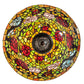 Meyda Lighting Tiffany Rosebush 20" 3-Light Mahogany Bronze Semi-flush Mount Light With Multi-Colored Stained Shade Glass