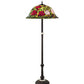 Meyda Lighting Tiffany Rosebush 229110 62" 3-Light Mahogany Bronze Floor Lamp With Multi-Colored Shade Glass