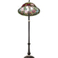Meyda Lighting Tiffany Rosebush 229110 62" 3-Light Mahogany Bronze Floor Lamp With Multi-Colored Shade Glass