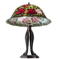 Meyda Lighting Tiffany Rosebush 229111 30" 3-Light Mahogany Bronze Table Lamp With Multi-Colored Shade Glass