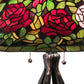 Meyda Lighting Tiffany Rosebush 229111 30" 3-Light Mahogany Bronze Table Lamp With Multi-Colored Shade Glass