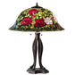 Meyda Lighting Tiffany Rosebush 229111 30" 3-Light Mahogany Bronze Table Lamp With Multi-Colored Shade Glass
