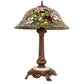 Meyda Lighting Tiffany Rosebush 23" Mahogany Bronze Table Lamp With Multi-Colored Stained Shade Glass
