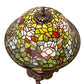 Meyda Lighting Tiffany Rosebush 23" Mahogany Bronze Table Lamp With Multi-Colored Stained Shade Glass